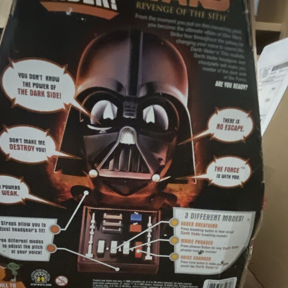 Star Wars Darth Vader Voice Changer Box & Manual- NO HELMET, JUST BOX & MANUAL